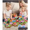 Kit di costruzione di modello Ragazza Toy Block Figura 9060 Kit modello castello di Natale Giocattoli interattivi per consegna di fiori Regali Blocchi Dh8Mi