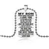 Pendentif Colliers À mon fils fille amour papa colliers pour hommes femmes en acier inoxydable chien Tag pendentif perles chaînes mode famille Jewe Dhemo