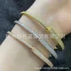 Ontwerper nieuwe Tiffay 925 zilveren armband Contrakwaliteit Lichte luxe Mode LOCK Diamant ingelegd slot met gouden beplating