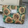 Cosmetic Bags Flower Print Bag Elegant Retro Organizer Clutch Soft Large Capacity Portable Casual Simple Exquisite For Camping