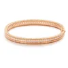 V bangle 925 zilveren Mosang stenen armband volledige diamant caleidoscoop ronde kraal rand mode armband damesartikelen