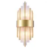 Lampa ścienna American European Post Modern Golden Metal Crystal Glass Tube LEAD LED DO VILLE EL FOYER SLIVE SALM SCONCE