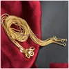 Łańcuchy 1 mm 18k złote łańcuchy węża 16-30 cali Złoty gładki homar Naszyjnik dla kobiet biżuteria dla kobiet w BK Drop de dhgco