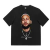 Homens camisetas Puro algodão hip-hop manga curta t-shirt com estrela impressa solta ins tendência casual mangas curtas