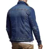 Men Light Blue Winter Jean Jackets Outerwear Warm Denim Coats Men Blue Wool Liner Thicker Winter Denim Jackets Size S-XXL 240301