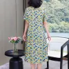 Dress Plus Dress Summer Dress Robe Femme Womens Casual Short Sleeve Boho Vintage Print Long Dress Beach