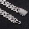 16mm Iced Out Diamond Miami Cuban Link Chain Cz Necklace 925 Sterling Silver Men Necklace 14k Gold Plated Hand Set