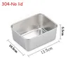 Disposable Dinnerware Stainless Steel Storage Serving Tray Fruits Cake Bread Containers Rectangle Plates Home Kitchen Supplies