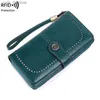 Money Clips Free Shipping Women Wallet RFID Anti-theft Leather Wallets For Woman Long Zipper Large Ladies Clutch Bag wallet Card Holder L240306