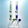 Gros narguilés Bangs en verre capiteux Beaker Bong Recycler Tuyaux d'eau Pomme de douche Perc Huile droite Dab Rigs avec bol Styles mixtes acceptés LL