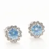 Boucles d'oreilles en argent Sterling 925 plaqué or blanc, 0,5 ct, en Moissanite bleue, joli cadeau, nouvelle mode