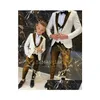 Vêtements Ensembles Floral Modèle Boy Suisses formelles Dîner Tuxedos Petit garçons Groomsmen Kids For Wedding Party Prom Suit Wear Ensembles de DH0P9