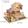 Architectuur/DIY Huis Poppenhuis Miniatuurpop DIY Assemblage Gebouw Model Villa Kit Productie Kleine kamer Meisje Speelgoed Thuis Slaapkamer Decoratie met Fu