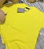Camisetas 2022ss amarelo crianças primavera verão high-end camisetas bordado letras padrão camisetas meninos e meninas top tees crianças camiseta tamanho solto 100-140cm 240306