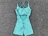 Sexy Backless Scrunch Sporty Tight Jumpsuit Raises Butt Playsuit Women Romper Summer Gym Fitness Short Overalls One Pieces Set 240305