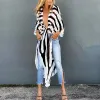 Cover-up Women Summer Boho Flowy Kimono Cardigan Leaves Zebra Snakeskin 3D Print Bikini Swimsuit Cover Up Open Front Chiffon Beach M6CD