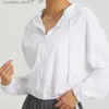 Męskie koszule damskie damskie kurtka sportowa sportowa koszula z długim rękawem płaszcz z kapturem gimnastyczna trening wiatrówki na zewnątrz krem ​​przeciwsłoneczny odzież L240306