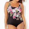 Sexy 5XL Large Size Closed Swimwear 2024 Push Up Bodysuit Women Plus Swimsuit Beachwear Female Bathing Suit Pool 240219