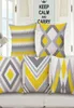 yellow and gray cushion cover cotton linen geometric throw pillow case for lounge chair 45cm nordic almofada decorative cojines3801559