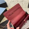 WOC podwójna złota torba łańcucha designerka damska torba na ramię skórzana diamentowe złoto sprzęt metalowe zapięcie luksusowe łańcuch matelasse crossbody torebki makijażowe torebka