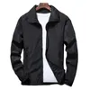 Men's Jackets Athletic Men Windbreaker Stylish Outdoor Jacket With Lapel Long Sleeve Zipper Placket Solid Color For Active