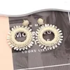 Boucles d'oreilles pendantes tournesol Lafite tissées à la main pour femme bijoux