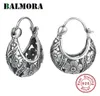 BALMORA 925 Sterling Silver Ethnic Hollow Flower Clip Earrings For Women Mother Lover Gift Retro Eleganta Fashion Jewelry 2207121715124