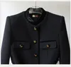 Veste en Tweed à simple boutonnage pour femme, manteau court, Vintage, Chic et élégant, pour le travail et le bureau, collection printemps-automne, 240219