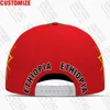 Ballkappen Äthiopien-Baseballkappe, kostenlose 3D-Maßanfertigung mit Namensnummer, Team-Logo und Hut, Eth-Land-Reise, äthiopische amharische Nation-Flaggen-Kopfbedeckung
