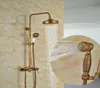 Hela och detaljhandeln klassisk antik mässing runda regnduschhuvud väggmonterad duschkolonnblandare tap w tub spout9468454