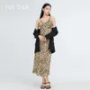 Women's 2023 New Leopard Pattern Long Light Luxury Wearable Home Fury High End New Product French Retro Strap Long Dress