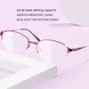 Solglasögon 3 Pack Blue Light Blocking Läsglasögon för kvinnor med Metal Oval Frame Anti Ray Presbyopia glasögon