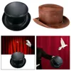 Berets Medieval Top Hat Classic PU Leather Knight Costume For Stage Performance Dress Up Party Festival Nightclub