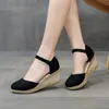 Sommaren Espadrilles Wedges Woman in Ladies Comfort Casual Shoes Party Sandals Footwear Zapatillas Mujer Verano 240229 7310