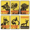 Metal Painting 2024 new model be careful with dog iron painting Caution Dogs yard garden warning sign T240306