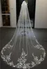 Bröllopslöja Appliced ​​Floral 1 Tier Long Cathedral Lace Edge Exquisite Elegant Bridal Veils For Bride With Comb4182460