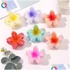 Accessoires pour cheveux Nouvelles femmes filles ruban mignon bonbons couleurs grande fleur griffes de cheveux en plastique support doux clip épingle à cheveux bandeau mode acc dhuzc