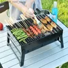 BBQ Grills Thick folding lightweight portable barbecue charcoal barbecue outdoor terrace camping cookware barbecue party cooking tools Q240305