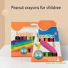 Colorful Peanut Crayons Washable Drawing Set Kids Wax Pencils Oil Pastels Childrens Paintbrush Gift Box Graffiti Doodle Toys 240227