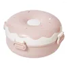 Servies Donut-vormige lunchbox voor kinderen met lepel-vork 900ml-kwaliteit container voor reizen en dagelijks gebruik Volwassenen / kinderen / peuter