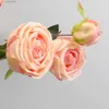 Decorative Flowers Wreaths Instagram style 3head Princess Rose simulation flower bouquet held in hand European style arrangement of flowers home decoration flowe