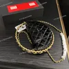 Portable Patent Leather Women Designer Round Cake Bag 20x13cm Diamond Gold Hardware Matelasse Chain Vintage Luxury Glossy Coin Purse Shoulder Cross Body Handbag