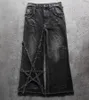Женские джинсы Y2K, готические мешковатые женские винтажные вышитые джинсы высокого качества в стиле хип-хоп, уличная одежда Харадзюку, черные мужские широкие брюки