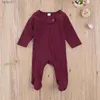 Footies FOCUSNORM Neugeborene Baby Mädchen Jungen Footies Strampler 6 Farben Solide Langarm Zipper Herbst Winter Overalls YQ240306