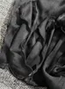 Grundläggande casual klänningar Foreign Handel Original Sexig lös lyxig botten Silk Ruffle Edge Midlängd Hängande band Klänning Svart silver Kvinna