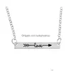 Hanger Kettingen Nieuwe Minimalistische Bar Hanger Ketting Personlized Eenvoudig Gesneden Liefde Pijl Drie Kleuren Voor Meisjes Dames Mode Jewelr Dhsvd