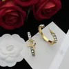 Stud MONOGRAM Ladies Designer Earrings Studs D Colorful crystal pendants gold plated womens Ear Designer Jewelry kd3e 240306