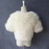 Pelz echte natürliche Türkei Pelz Weste Elfenbein Bolero weiß Hochzeit Wrap Schal Strauß Achselzucken Weste Weste Braut Jacke Mantel Zubehör