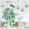 Wall Stickers Diy Decal Plant Tropical Leaves Decoration For Living Room Bedroom Hallway Fridge Drop Delivery Home Garden Dhwvb