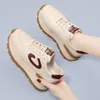 Gump Sports Forrest Classic Thick äkta läder 2024 Spring New Versatile Casual Soft Sole Womens Small White Shoes 57595 44697